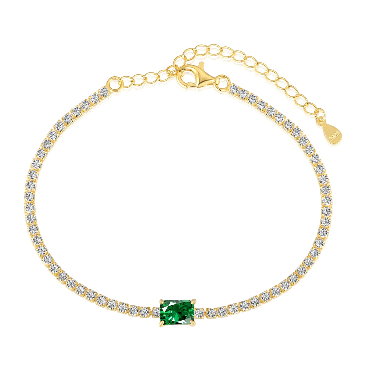 [LORA]1.0 Carat Unique Emerald Cut Banquet Bracelet