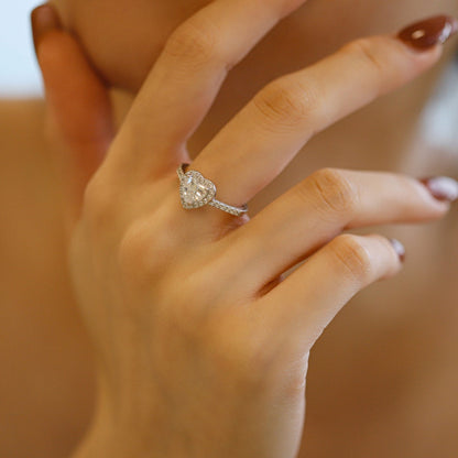 [LORA]Eternity Splashy Romantic Heart Shape Lover Ring