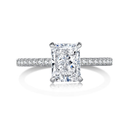 [LORA]2.0 Carat Dazzling Sparkling Radiant Cut Party Ring