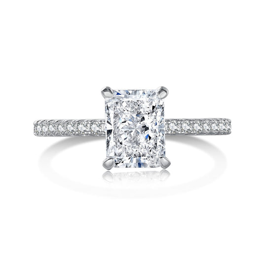 [LORA]2.0 Carat Dazzling Sparkling Radiant Cut Party Ring