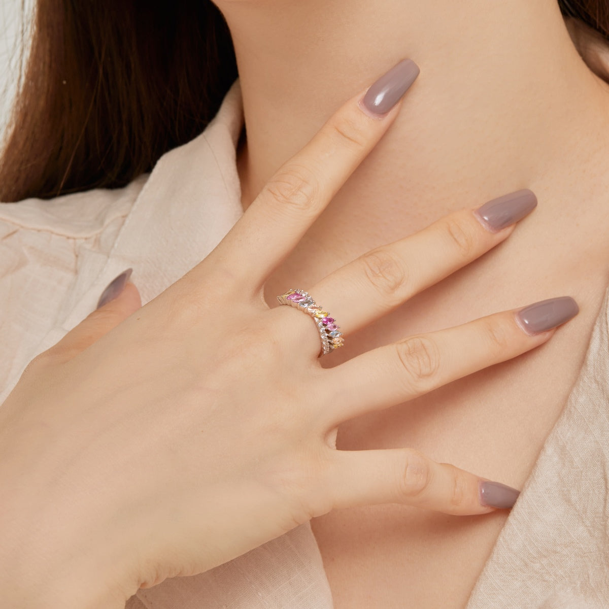 [LORA]Unique Colorful Marquise Cut Daily Ring