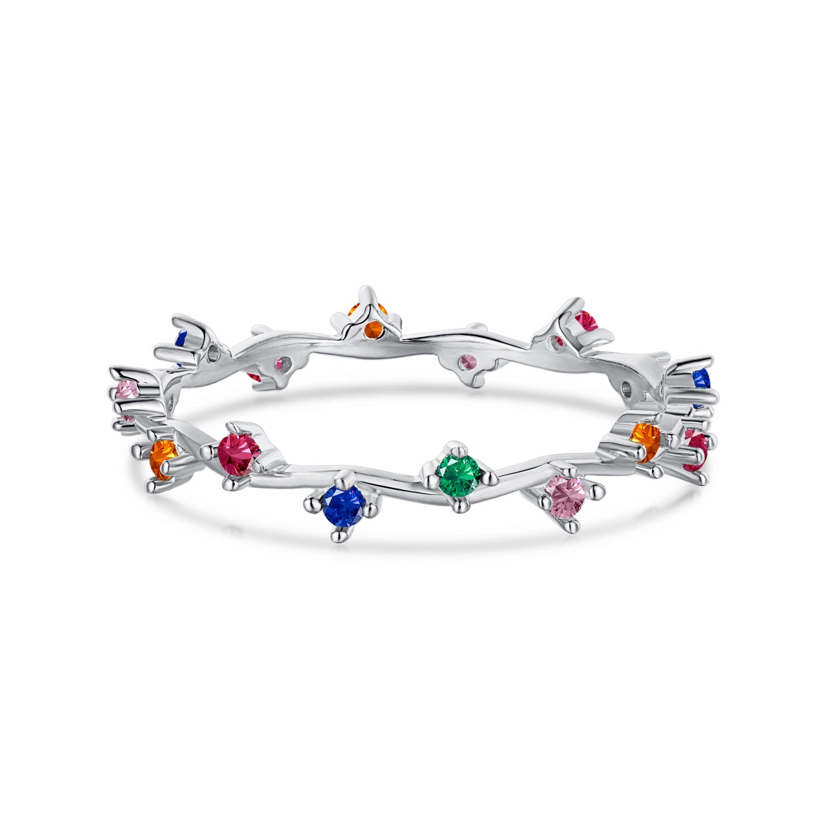 [LORA]Radiant Colorful Round Cut Daily Ring