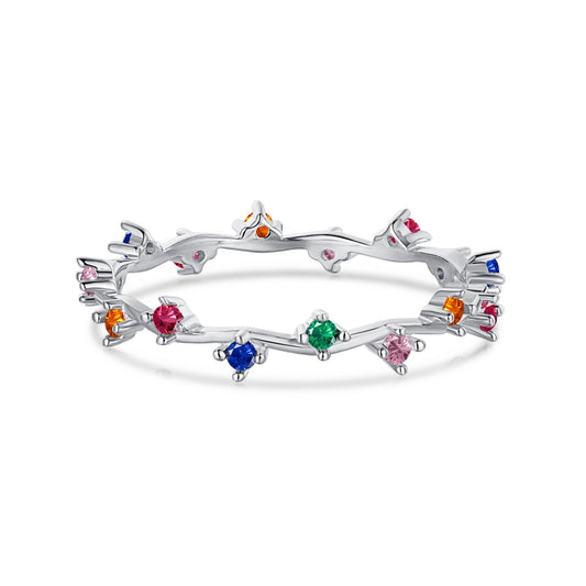 [LORA]Radiant Colorful Round Cut Daily Ring