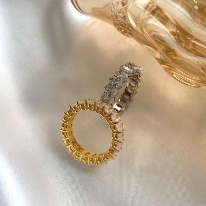 [LORA]Ornate Oval Cut Tennis Ring