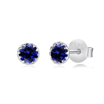 [LORA]Sparkling Colorful Round Shape Earrings