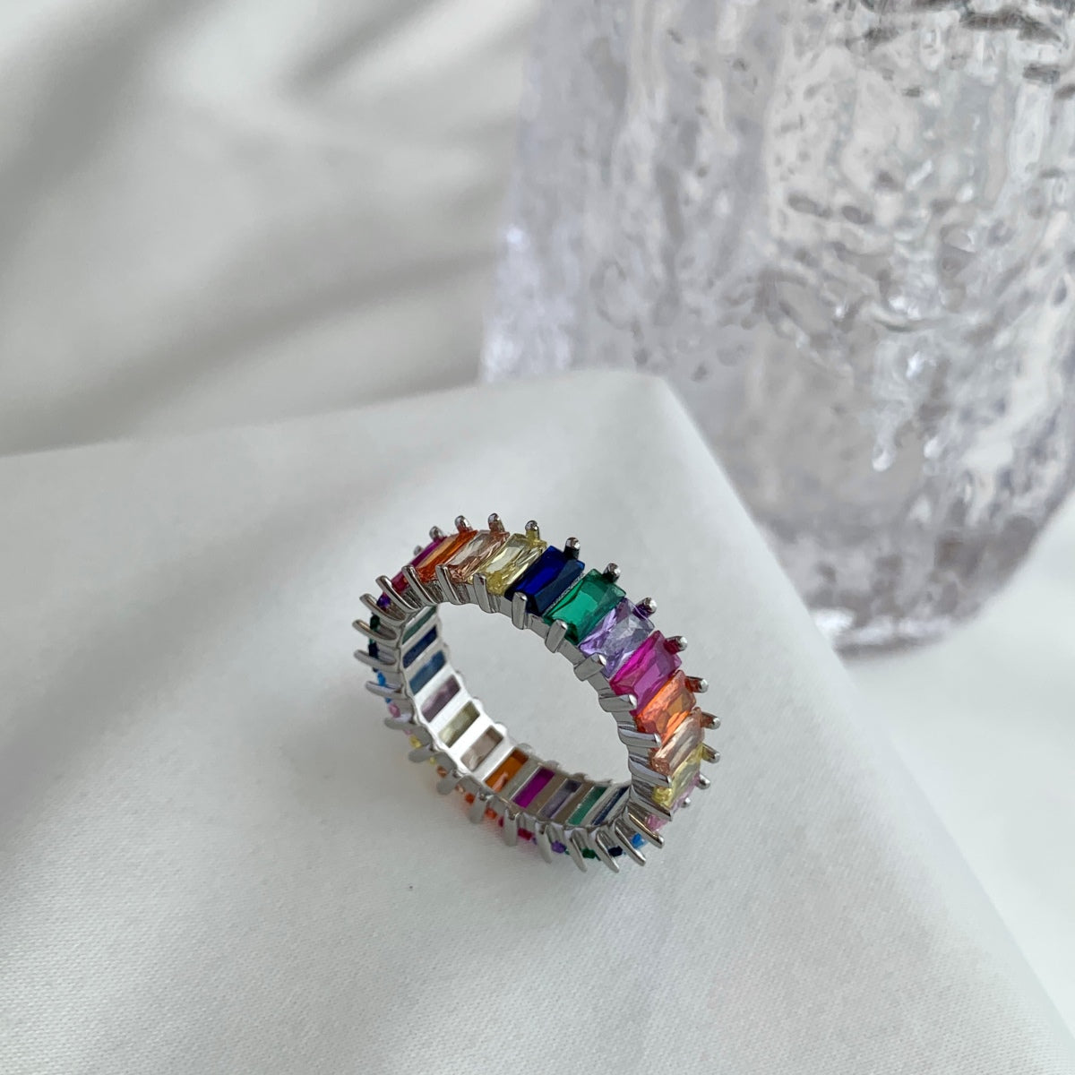 [LORA]Unique Colorful Radiant Cut RIng