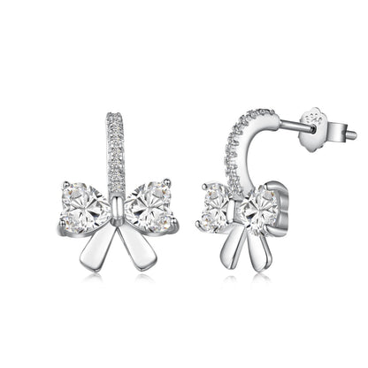 [LORA]Exquisite Earrings With Heart-Shaped Bow Design