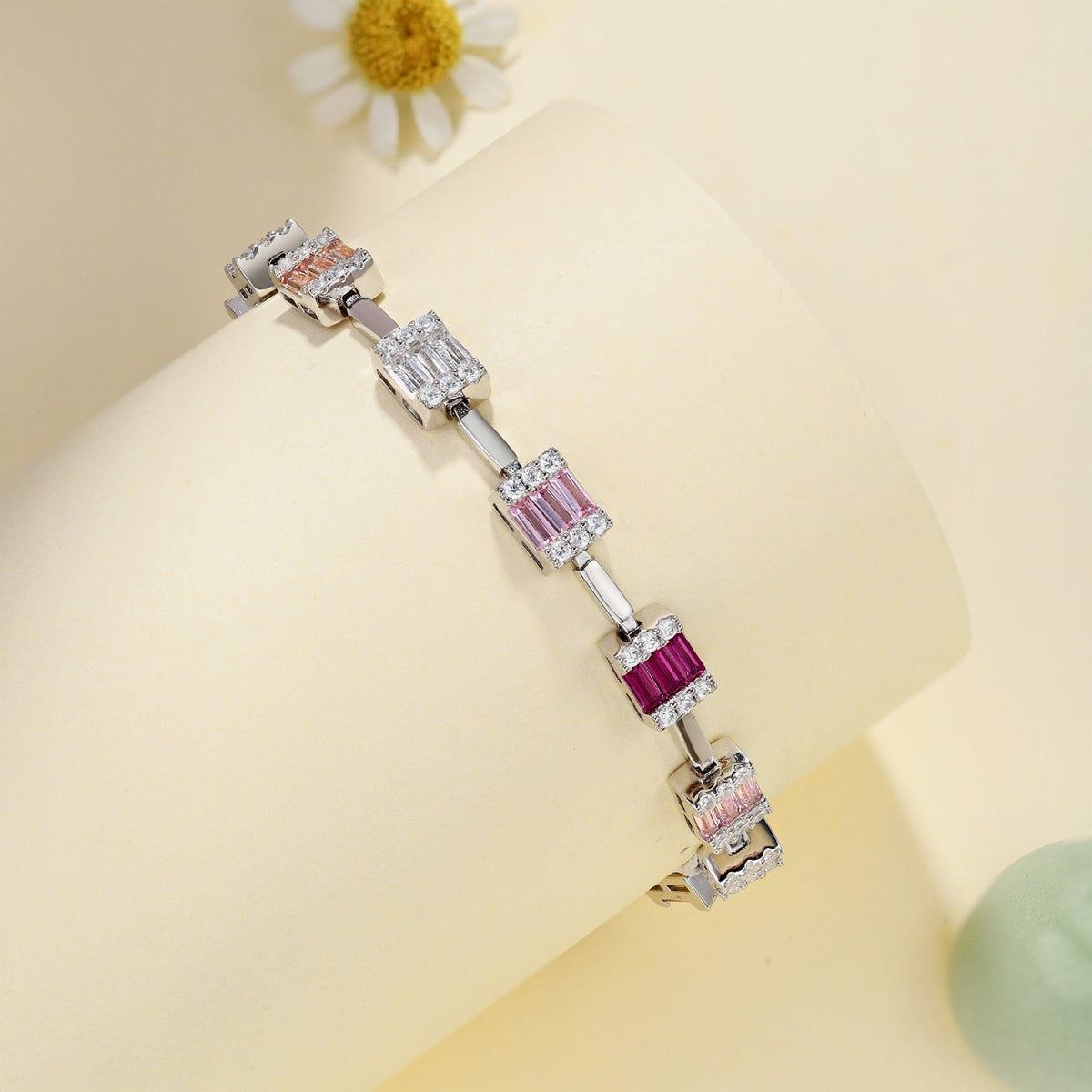 [LORA]Dainty Charming Emerald Cut Daily Bracelet