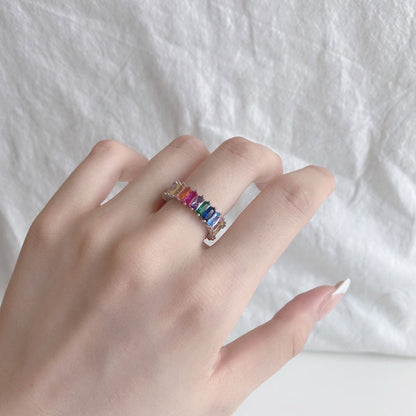 [LORA]Unique Colorful Radiant Cut RIng