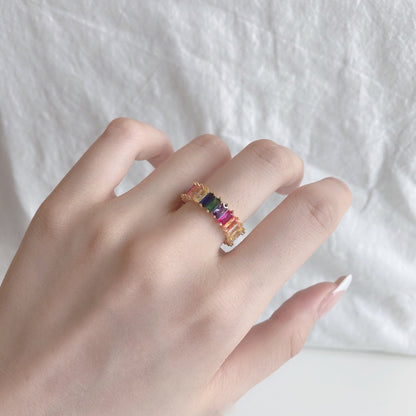 [LORA]Unique Colorful Radiant Cut RIng