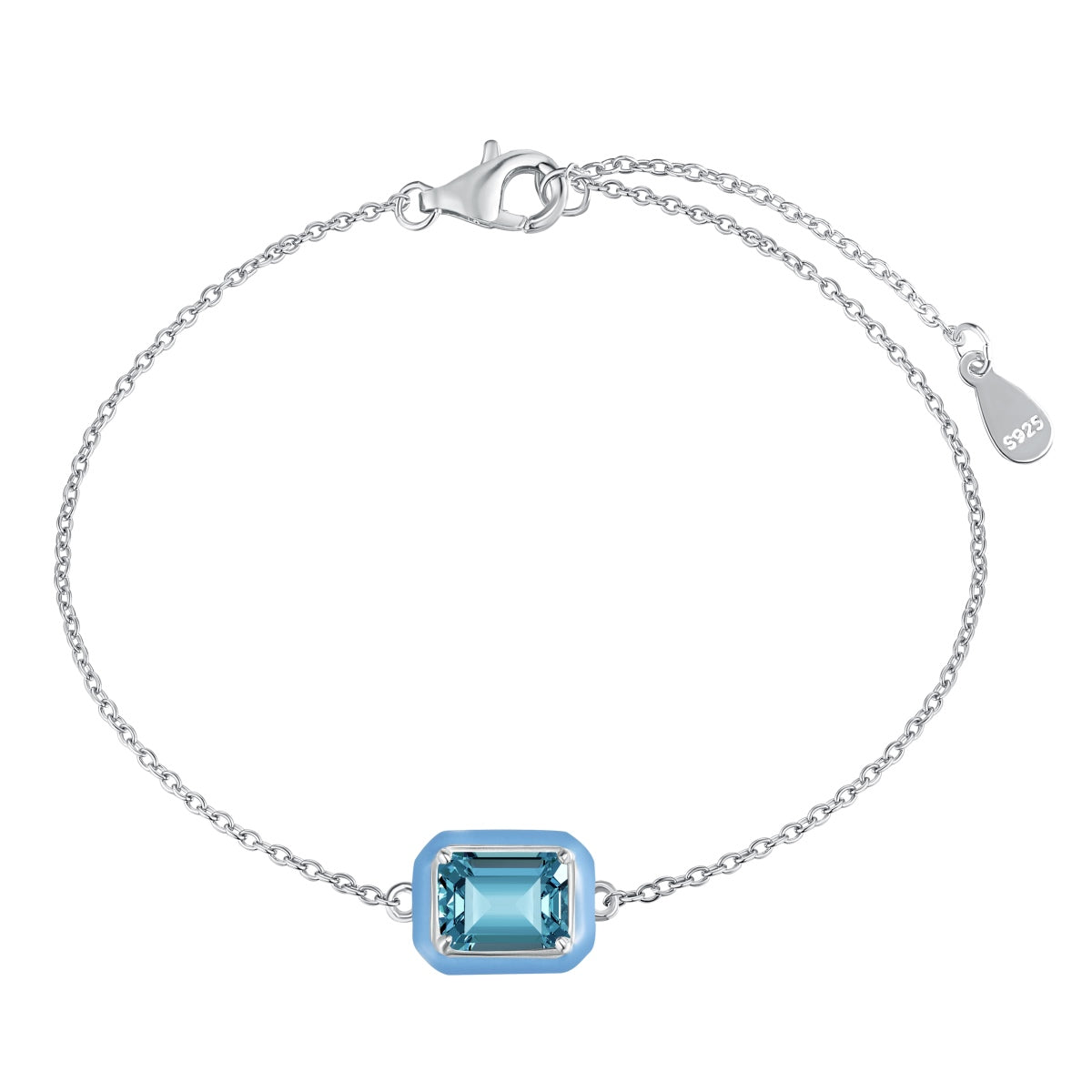 [LORA]2.0 Carat Sparkling Colorful Emerald Cut Daily Bracelet