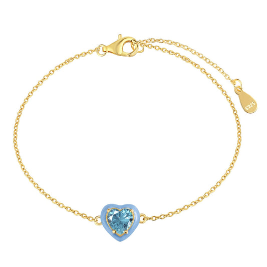 [LORA]Sparkling Romantic Heart Shape Lover Bracelet