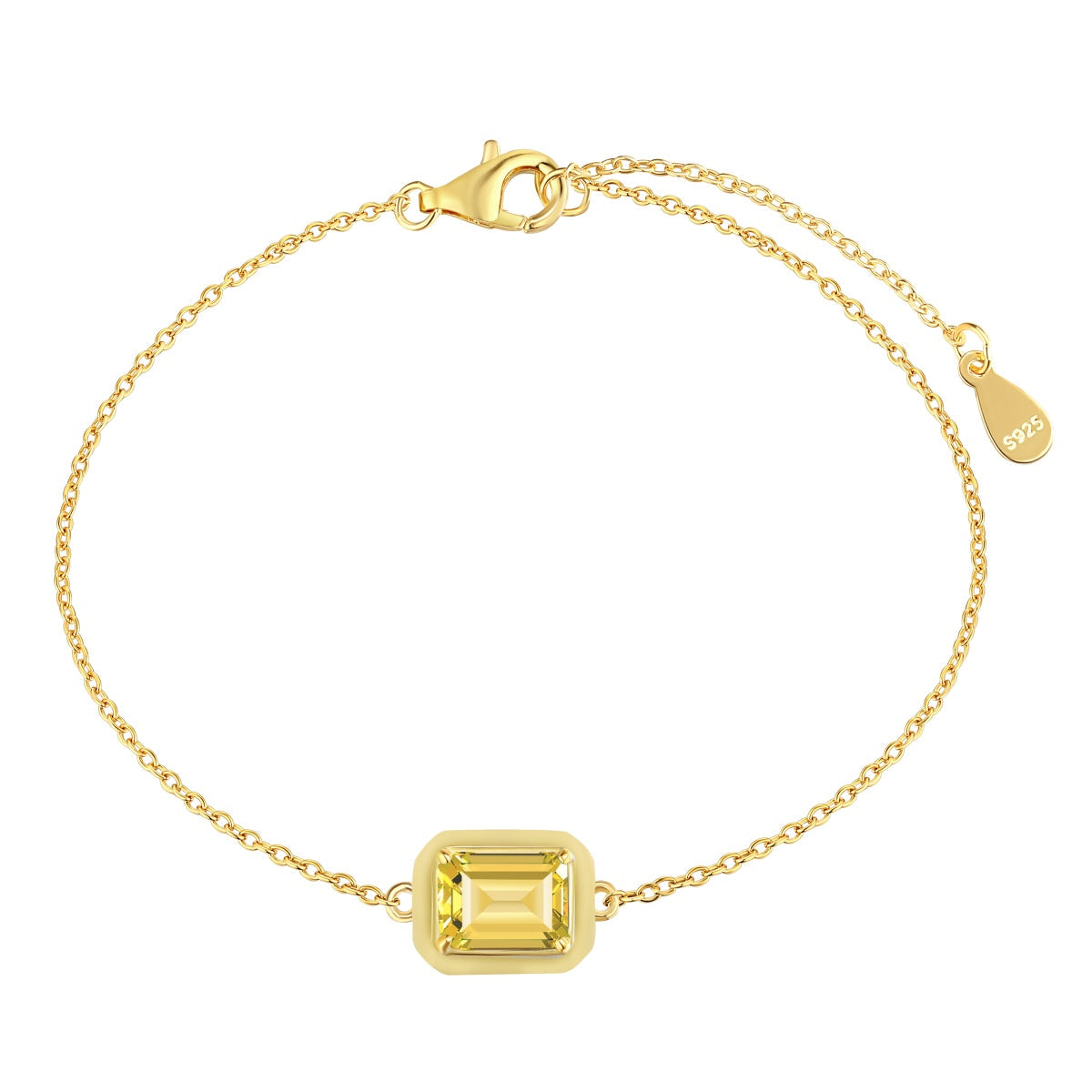 [LORA]2.0 Carat Sparkling Colorful Emerald Cut Daily Bracelet