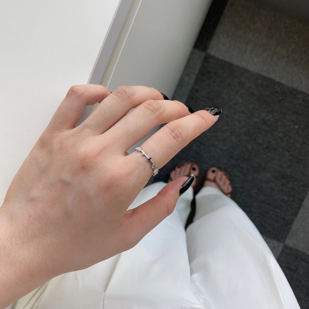 [LORA]Unique Trapezoid Cut Daily Ring