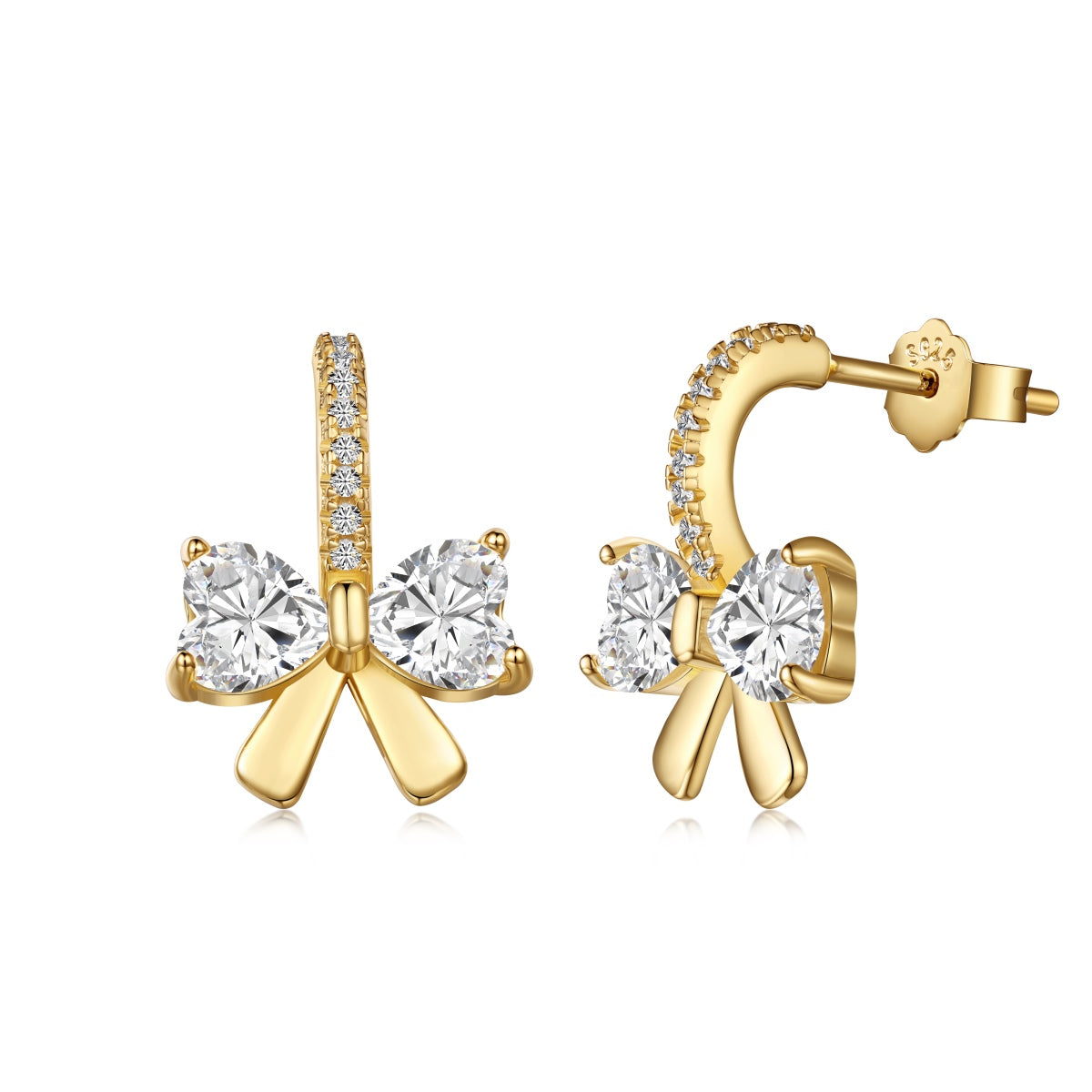 [LORA]Exquisite Earrings With Heart-Shaped Bow Design