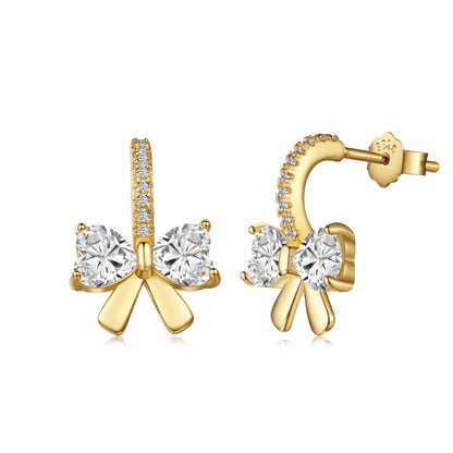 [LORA]Exquisite Earrings With Heart-Shaped Bow Design