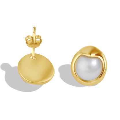 [LORA]Dainty Bread Pearl Earrings