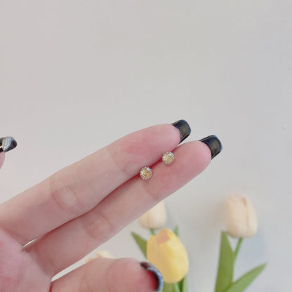 [LORA]Sparkling Colorful Round Shape Earrings