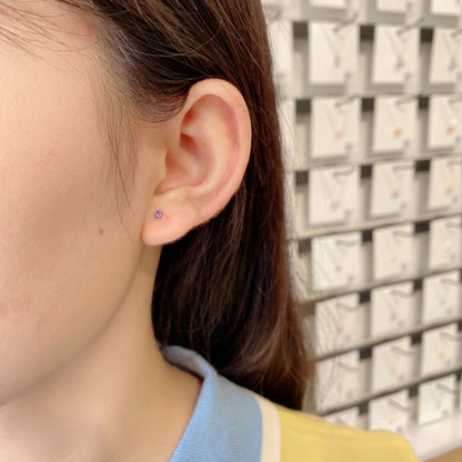 [LORA]Delicate Solitaire Earrings