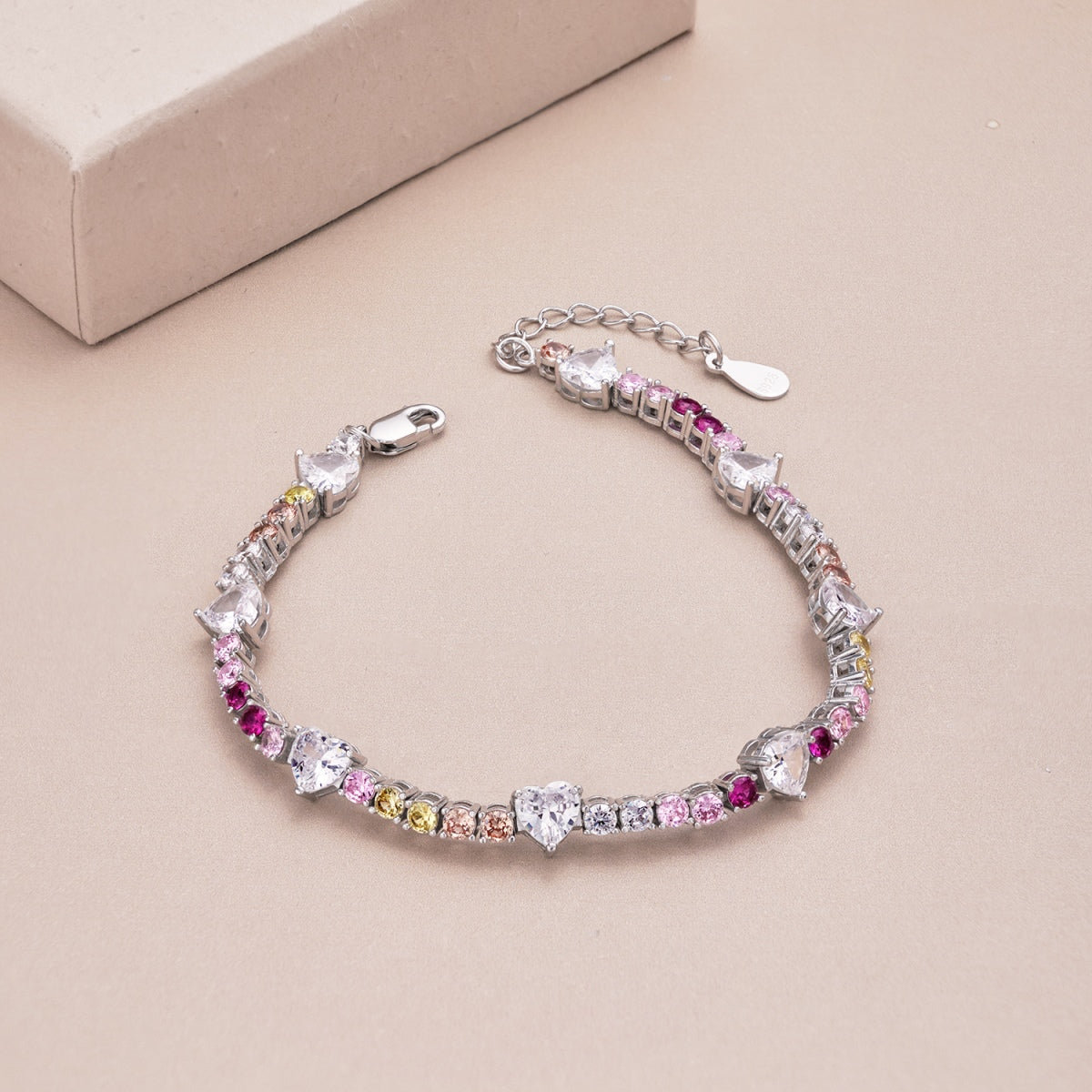 [LORA]Romantic Heart Shape Round Cut Lover Bracelet