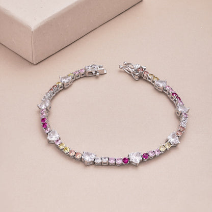 [LORA]Romantic Heart Shape Round Cut Lover Bracelet
