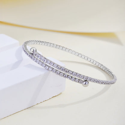 [LORA]Row of Diamonds Round Fashion Bracelet