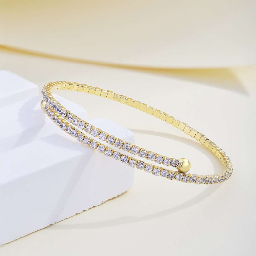 [LORA]Row of Diamonds Round Fashion Bracelet