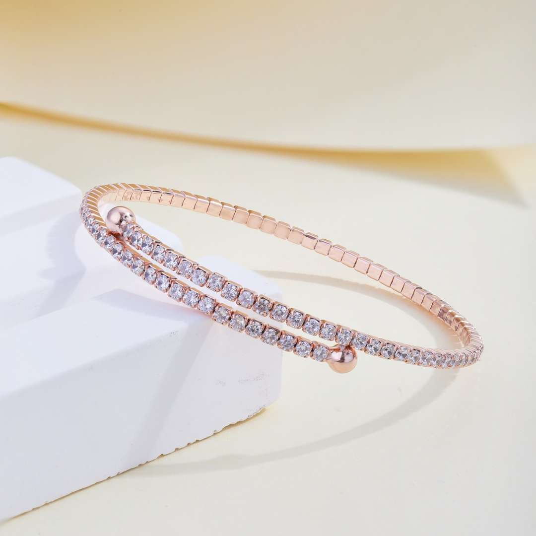 [LORA]Row of Diamonds Round Fashion Bracelet