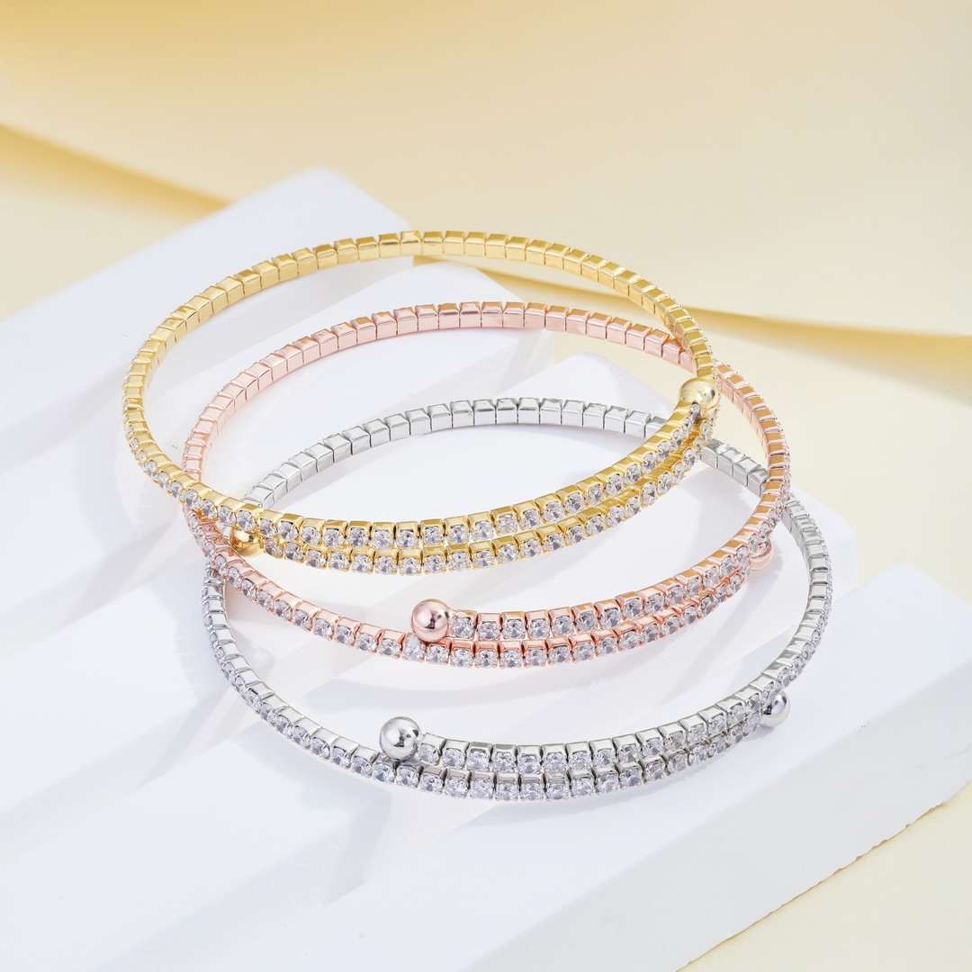 [LORA]Row of Diamonds Round Fashion Bracelet