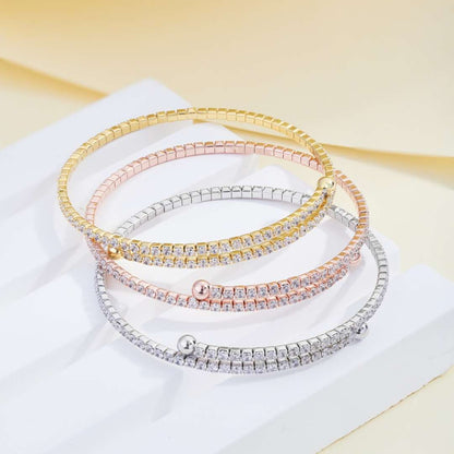 [LORA]Row of Diamonds Round Fashion Bracelet