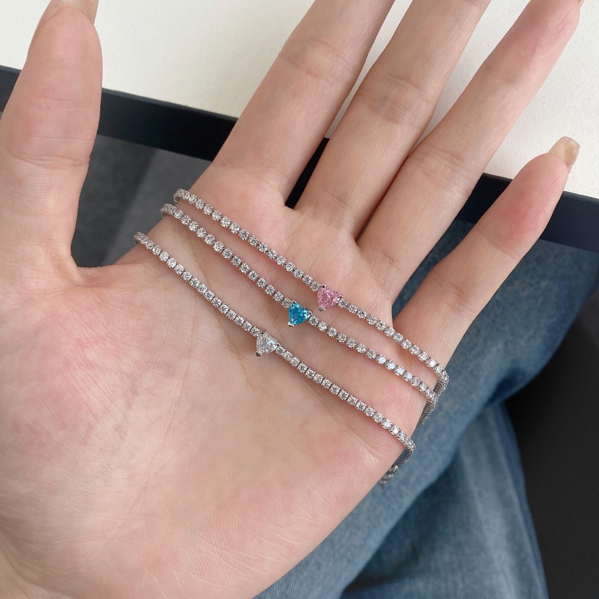 [LORA]0.5 Carat Elegant Romantic Heart Shape Lover Bracelet