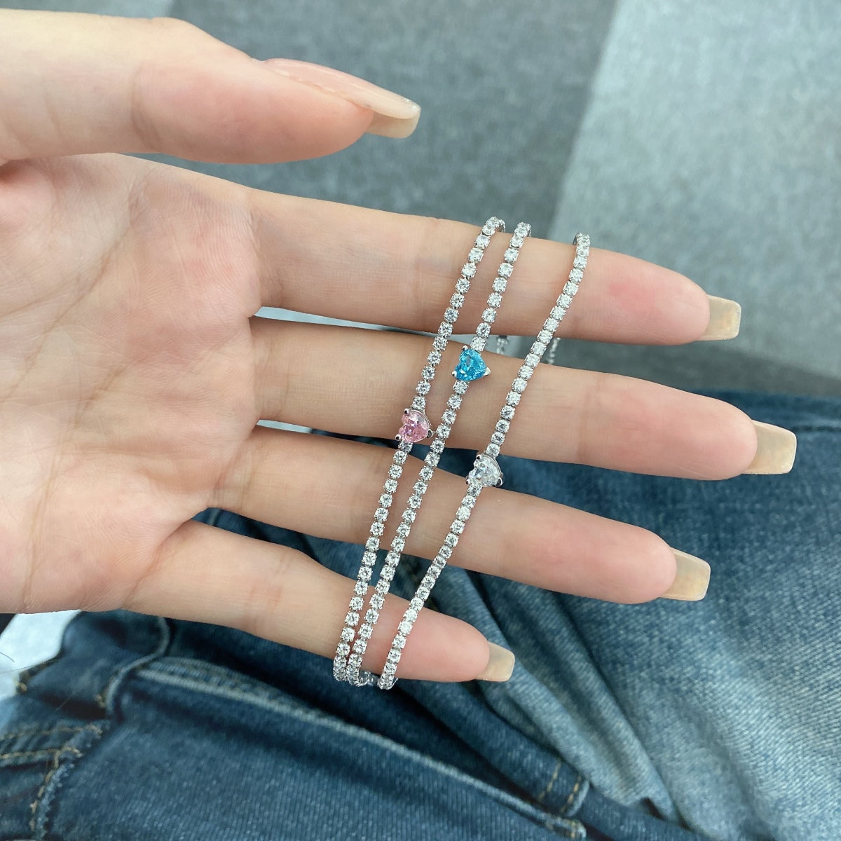 [LORA]0.5 Carat Elegant Romantic Heart Shape Lover Bracelet