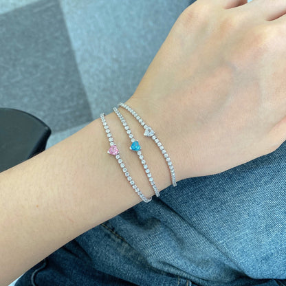 [LORA]0.5 Carat Elegant Romantic Heart Shape Lover Bracelet