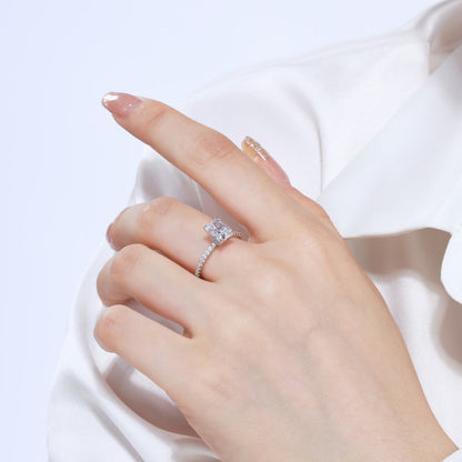 [LORA]2.0 Carat Dazzling Sparkling Radiant Cut Party Ring