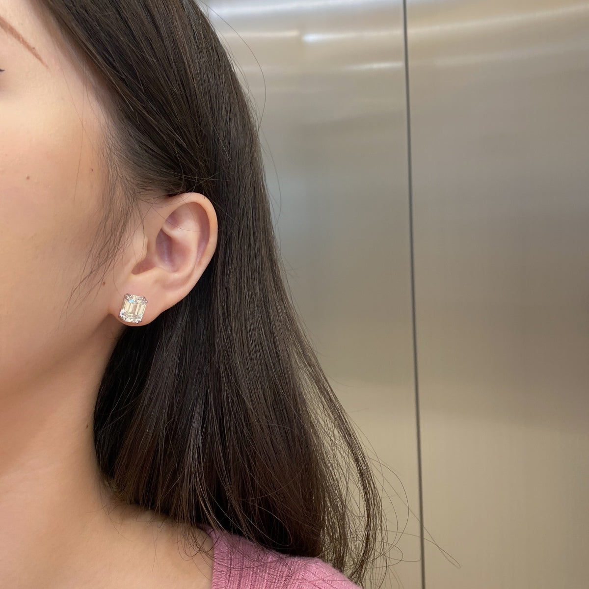 [LORA]Dazzling Square Shape Earrings