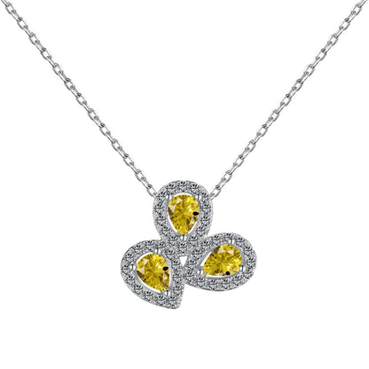 [LORA]Elegant Flower Shape Pear Cut Necklace