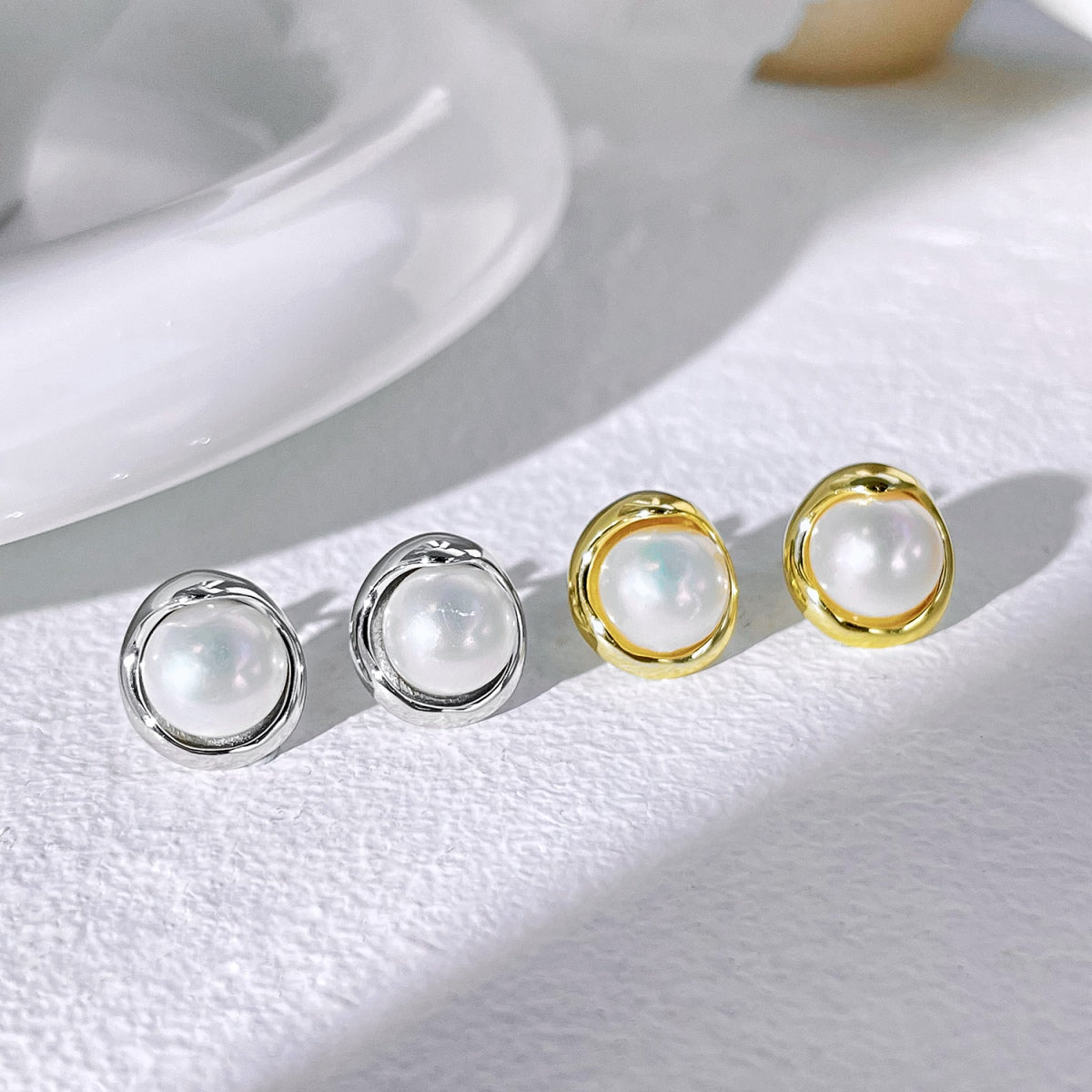 [LORA]Dainty Bread Pearl Earrings