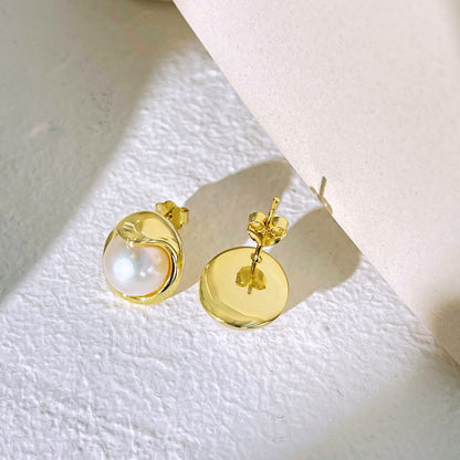 [LORA]Dainty Bread Pearl Earrings