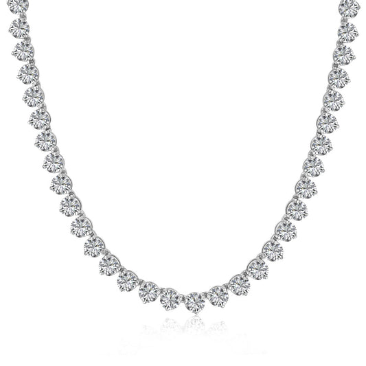 [LORA]Ornate Heart Cut Tennis Necklace