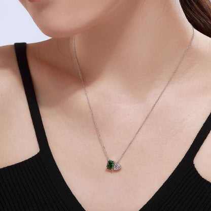 [LORA]Dazzling Square & Heart Shape Necklace