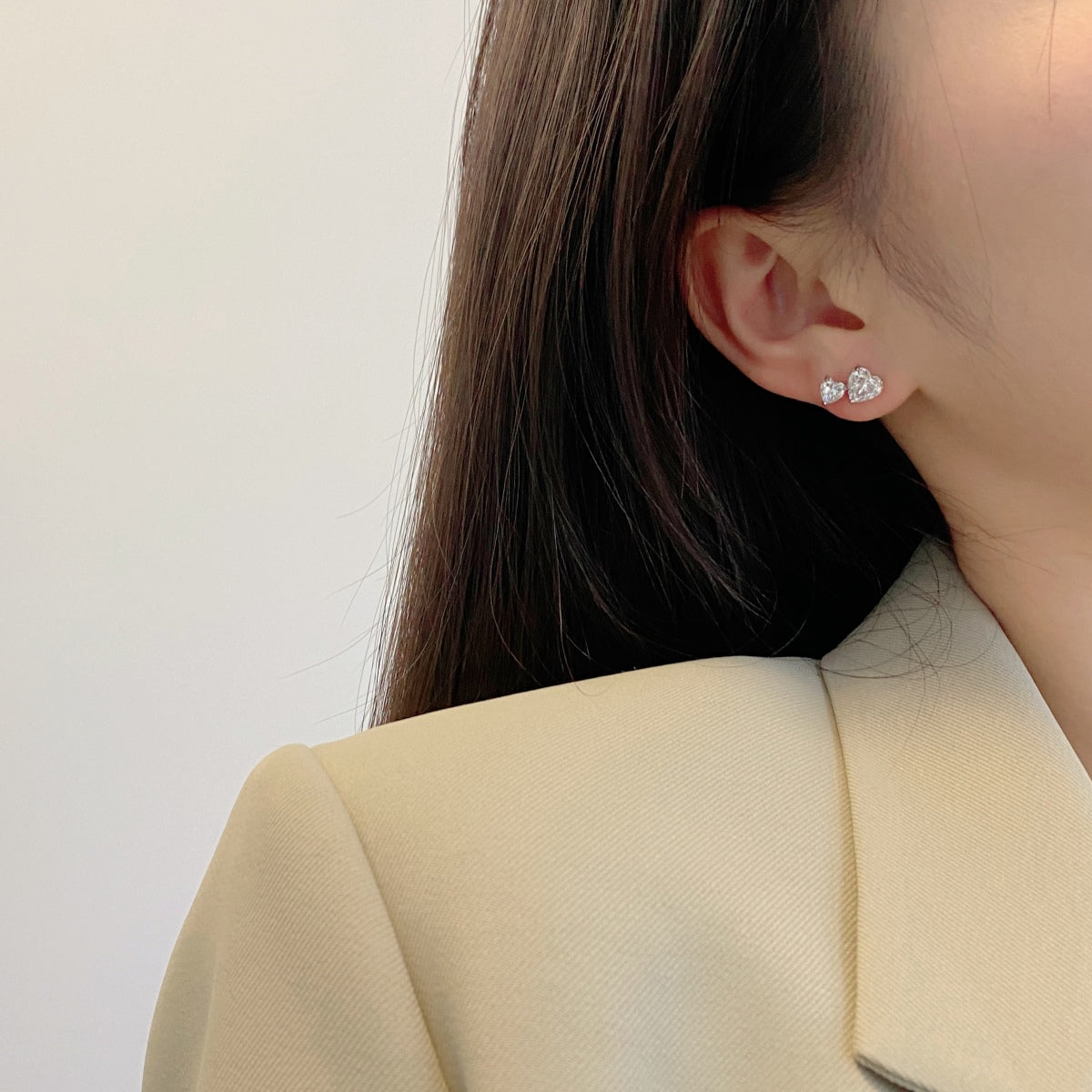 [LORA]Double Heart-Shape Classic Princess Style Earrings