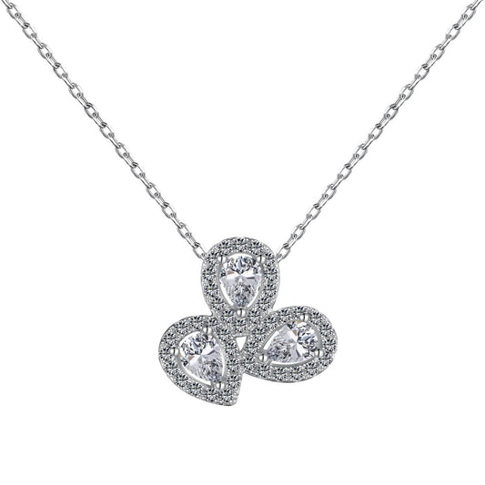 [LORA]Elegant Flower Shape Pear Cut Necklace