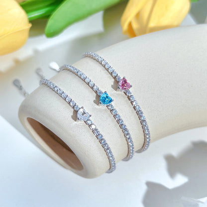 [LORA]0.5 Carat Elegant Romantic Heart Shape Lover Bracelet