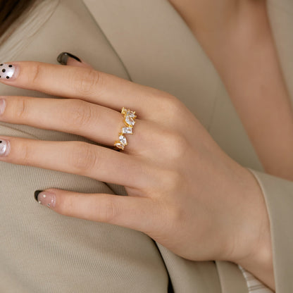 [LORA]Delicate Multi Cut Ring