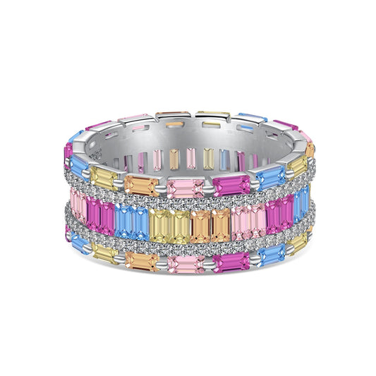 [LORA]Dazzling Colorful Radiant Cut Party Ring
