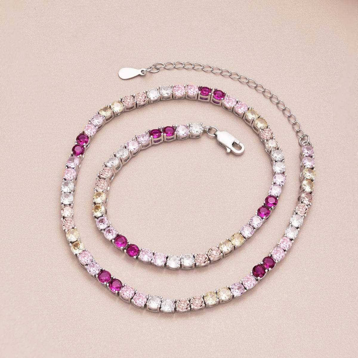 [LORA]Delicate Colorful Tennis Necklace