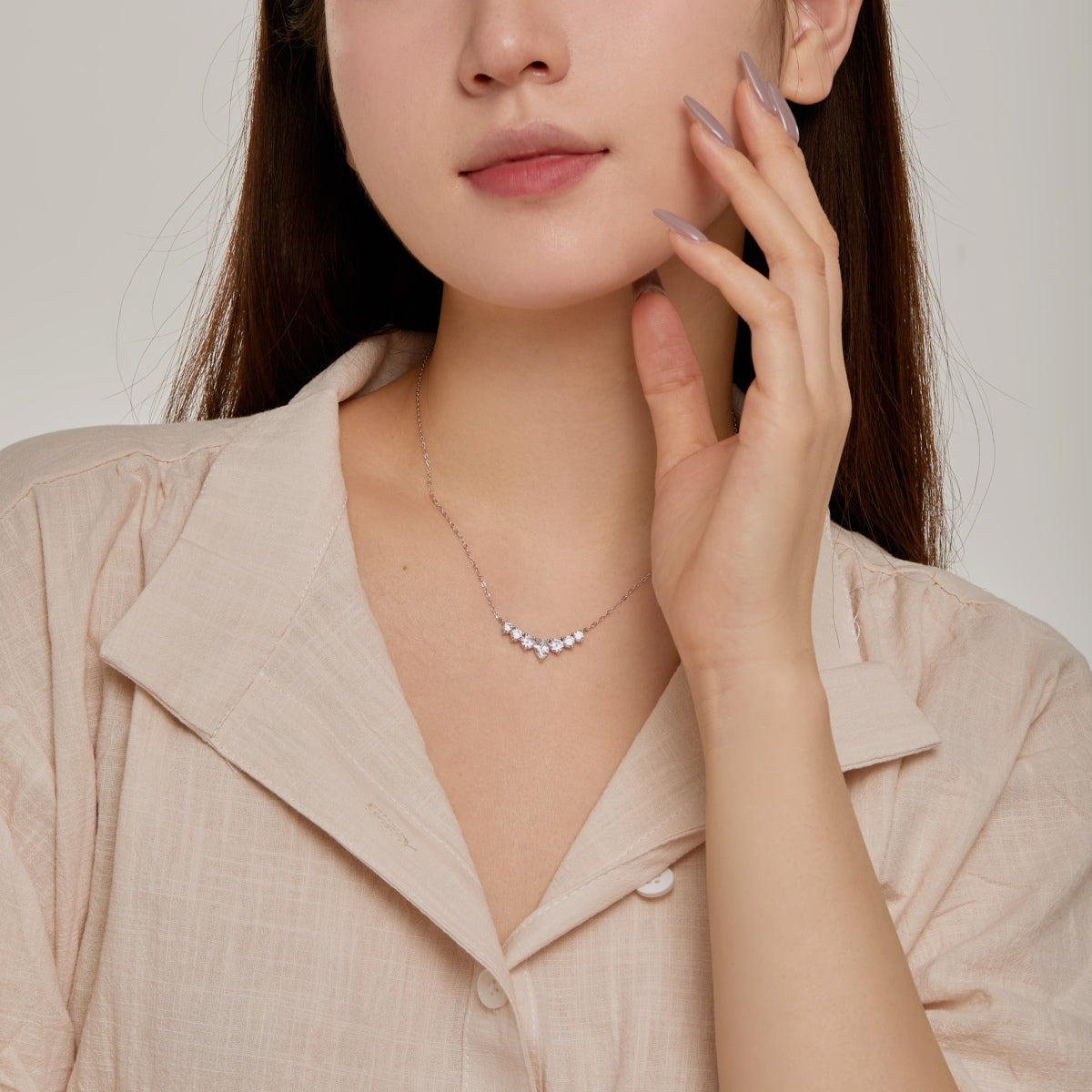 [LORA]Dainty Colorful Heart Necklace