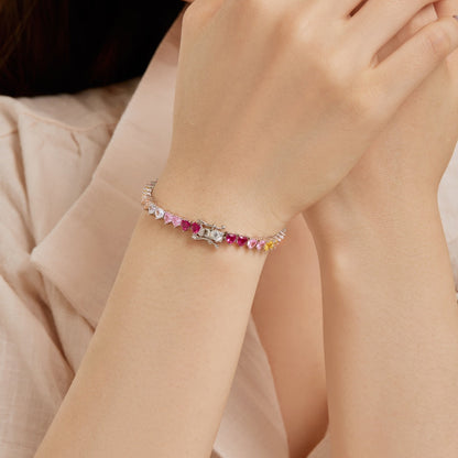 [LORA]Luxurious Colorful Romantic Heart Shape Lover Bracelet