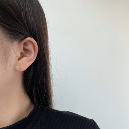 [LORA]Sparkling Colorful Round Shape Earrings