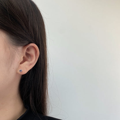 [LORA]Sparkling Colorful Round Shape Earrings